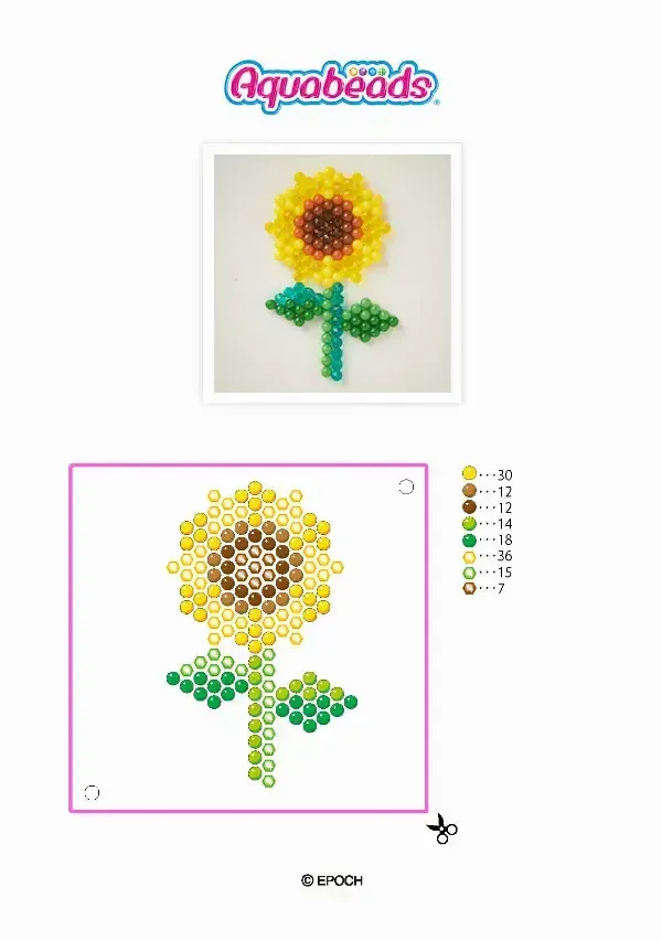 Aquabeads Sunflower Template