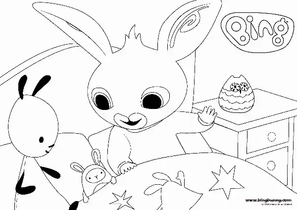 Bedtime With Bing Colouring Sheet