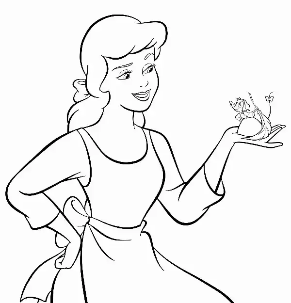 Cinderella Cleaning Colouring Sheet