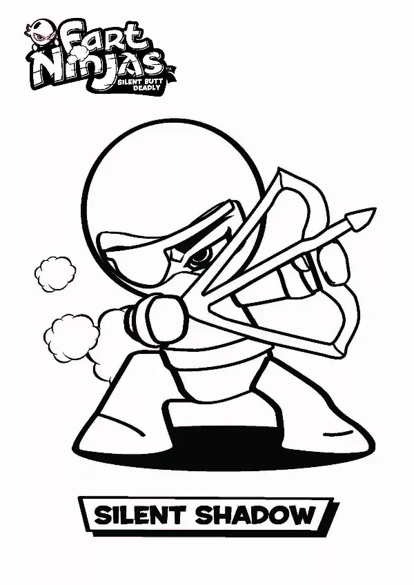 Fart Ninjas Silent Shadow Colouring Sheet