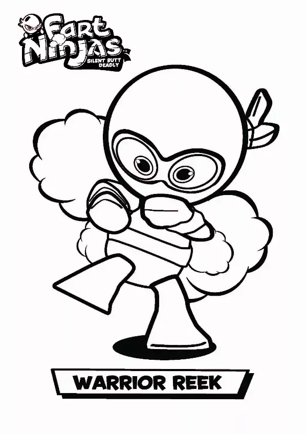 Fart Ninjas Warrior Reek Colouring Sheet