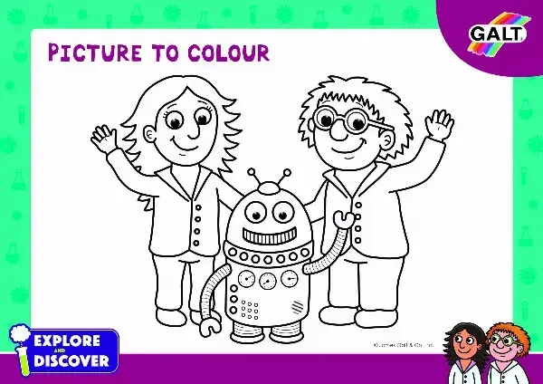 Explore & Discover Colouring Sheet