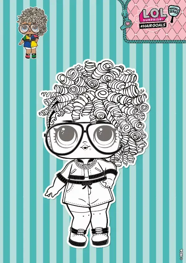 L.O.L. Hair Goals Colouring Sheet 1