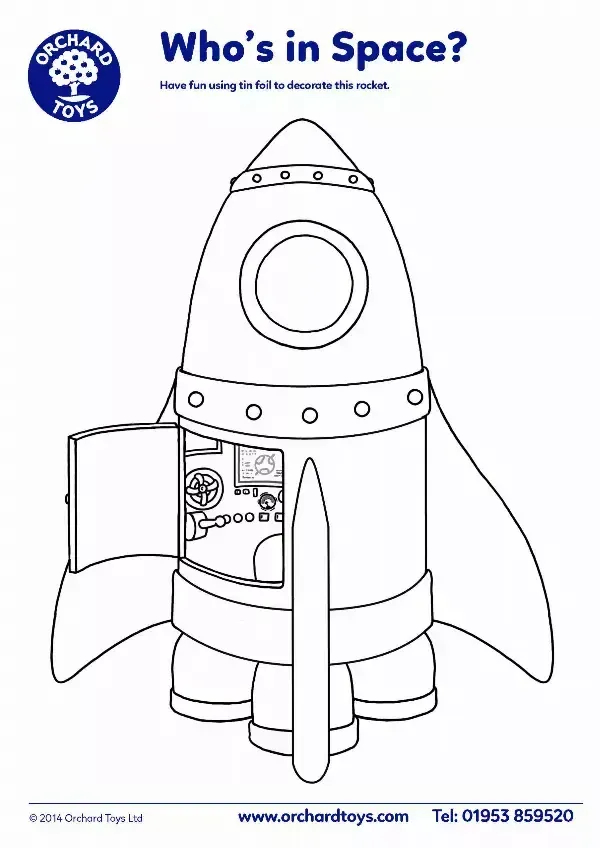 Who's in Space Colouring Sheet