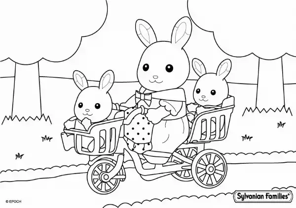 Sylvanian Families Bicycle Colouring Sheet